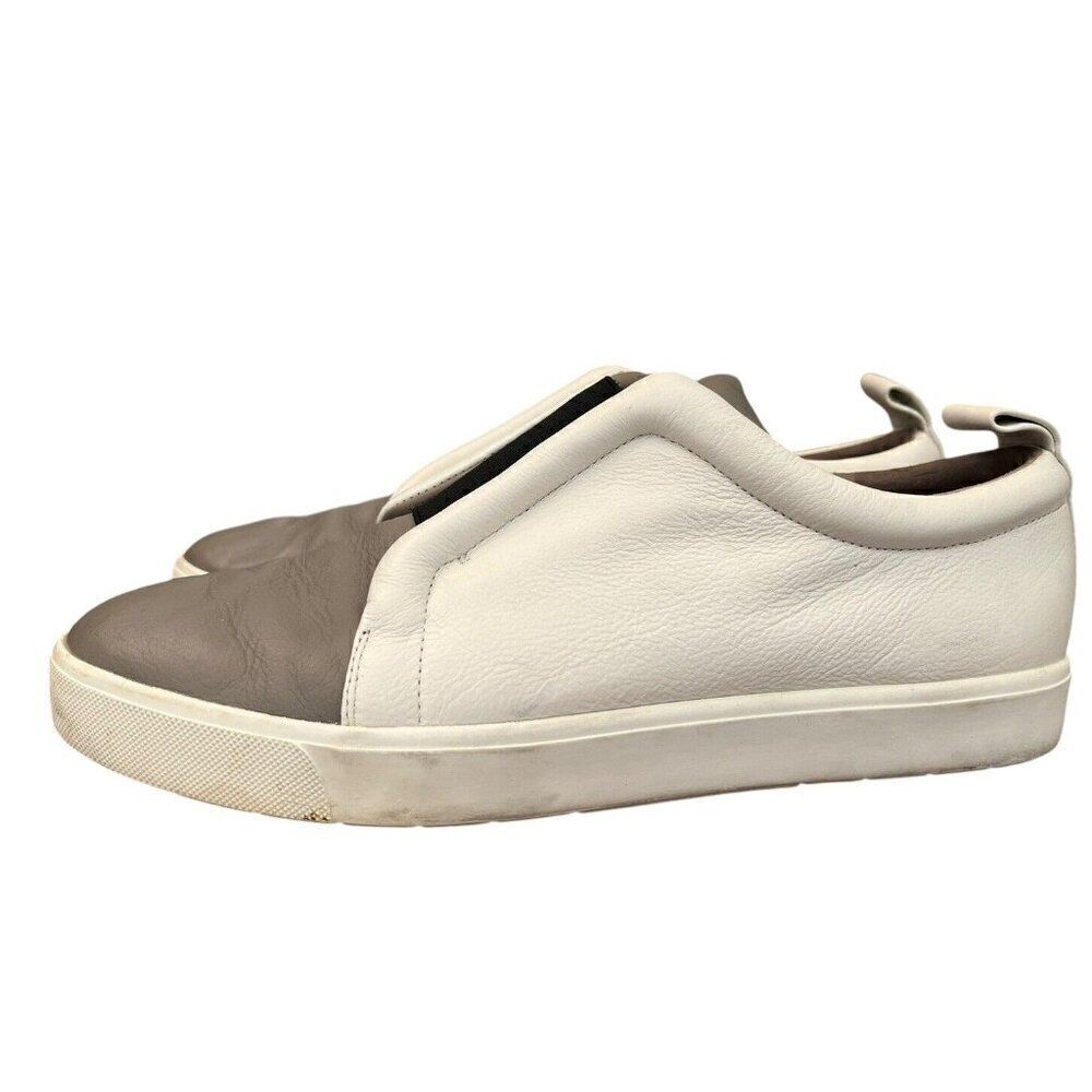 Vince Women's Size 9 M Leather Slip On Casual Sneaker Winter White Taupe EU 40